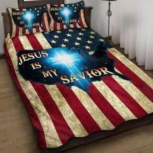 Jesus Is My Savior America Flag Quilt…