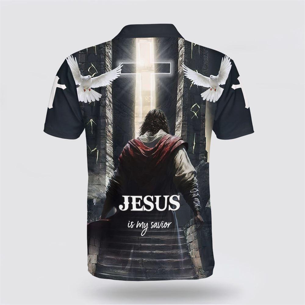 Jesus Is My Savior Christian Cross Dove Polo Shirt – Gifts For Jesus Lovers