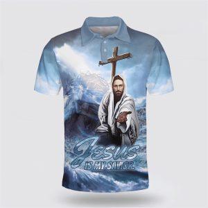 Jesus Is My Savior Cross Polo Shirt…