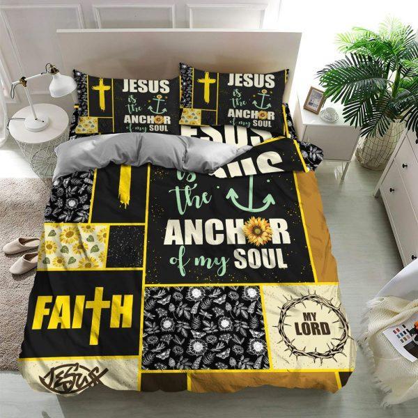 Jesus Is The Anchor Of My Soul Quilt Bedding Set – Christian Gift For Believers