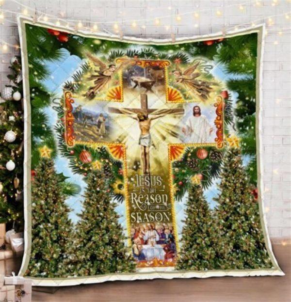Jesus Is The Reason For The Season Christmas Christian Quilt Blanket – Christian Gift For Believers