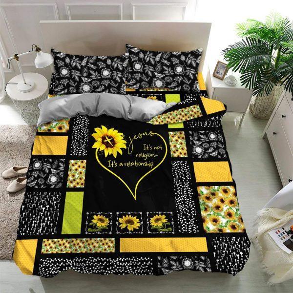 Jesus It’s Not Religion, It’s A Relationship Quilt Bedding Set – Christian Gift For Believers