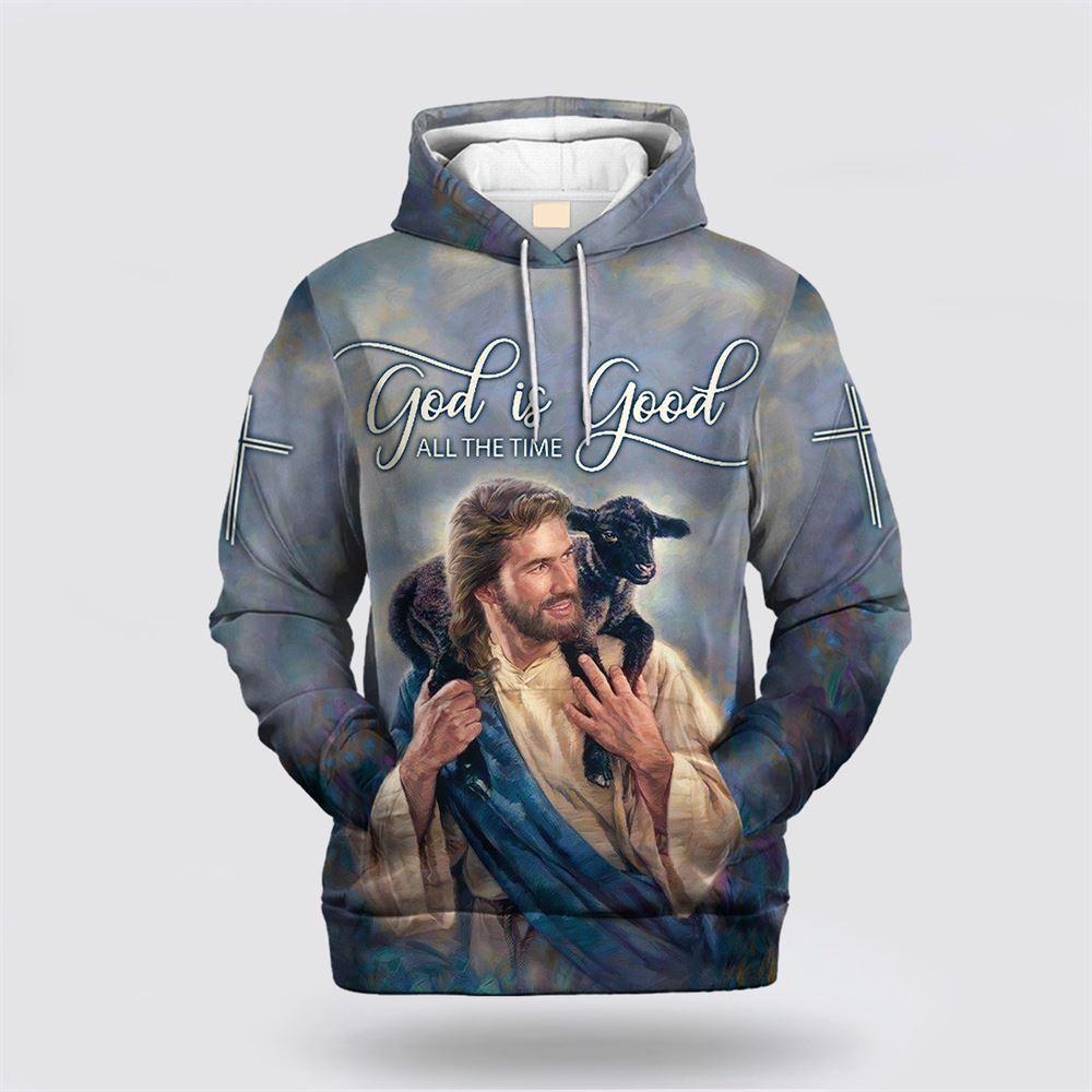 Jesus Lamb God Is Good All The Time All Over Print Hoodie Shirt – Gifts For Jesus Lovers Jesus Lamb God Is Good All The Time All Over Print Hoodie Shirt – Gifts For Jesus Lovers