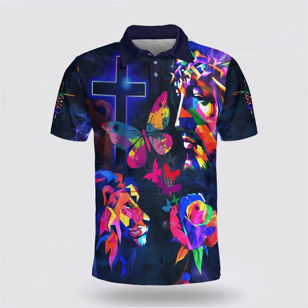 Jesus Lion Butterfly Polo Shirt – Gifts For Jesus Lovers