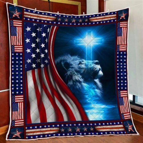 Jesus  Lion Christian Christian Quilt Blanket – Christian Gift For Believers