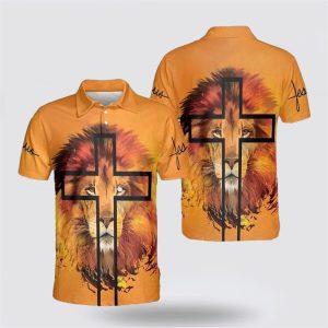Jesus Lion Cross Portrait Polo Shirts –…