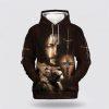 Jesus Lion Face The Cross All Over Print 3D Hoodie – Gifts For Jesus Lovers