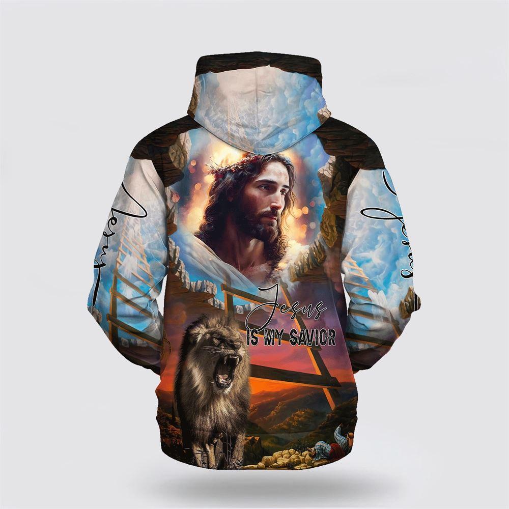 Jesus Lion Is My Savior  All Over Print Hoodie Shirt – Gifts For Jesus Lovers