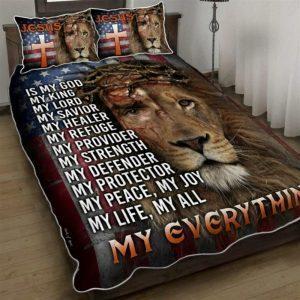 Jesus Lion Of Judah My Everything Quilt Bedding Set Christian Gift For Believers 1 gzgqna.jpg