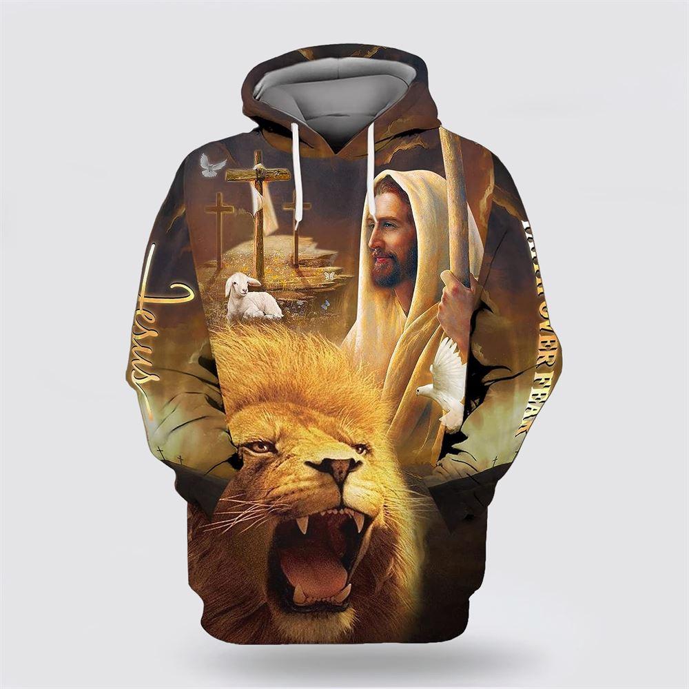 Jesus Lion The Cross Lamb And Dove All Over Print Hoodie Shirt – Christian Gift For Believers Jesus Lion The Cross Lamb And Dove All Over Print Hoodie Shirt – Christian Gift For Believers