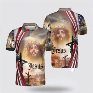 Jesus On The Cross Polo Shirts –…