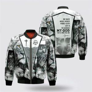 Jesus On The Cross With Lion Bomber…