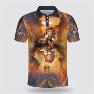 Jesus Picture And Lion Dove Polo Shirt…