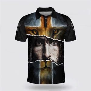 Jesus Picture And Lion Polo Shirt –…