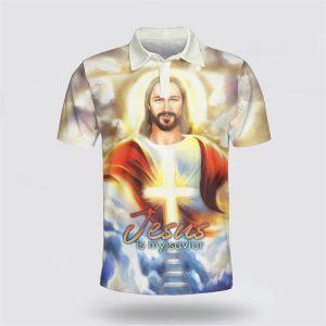 Jesus Potrait Is My Savior Polo Shirt Gifts For Christian Families 1 xklurd.jpg