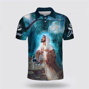 Jesus Praying In The Forest Polo Shirt Gifts For Christian Families 1 un9dk2.jpg