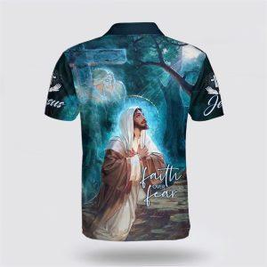 Jesus Praying In The Forest Polo Shirt Gifts For Christian Families 2 kckrhk.jpg