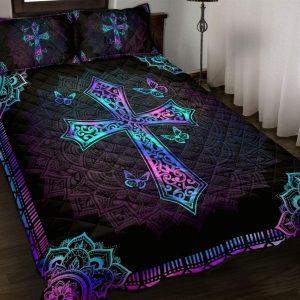 Jesus Quilt Bedding Set Cross Mandala Christian Gift For Believers 1 s7uph8.jpg