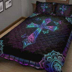 Jesus Quilt Bedding Set Cross Mandala Christian Gift For Believers 2 ju3eru.jpg