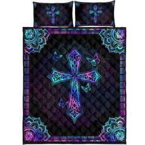 Jesus Quilt Bedding Set Cross Mandala Christian Gift For Believers 3 beoqtp.jpg