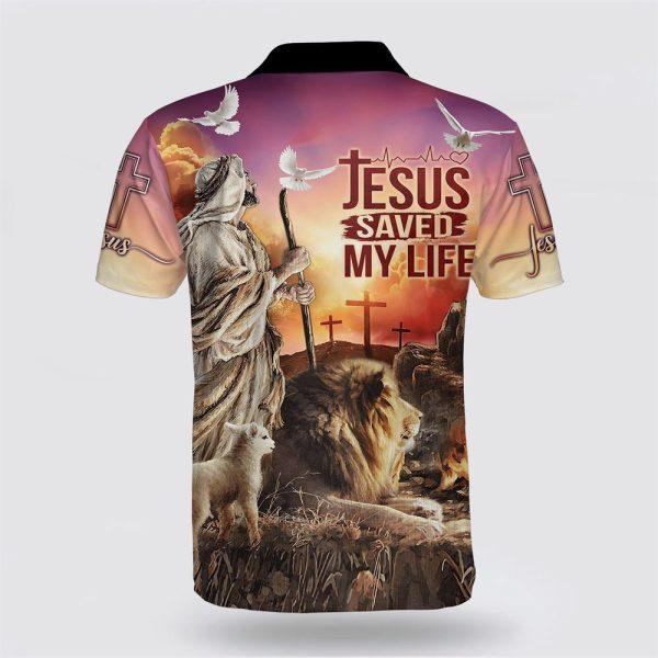 Jesus Saved My Life Lamb And Lion Polo Shirt – Gifts For Christian Families