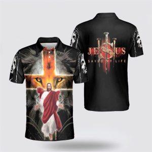 Jesus Saved My Life Lion Cross Polo…