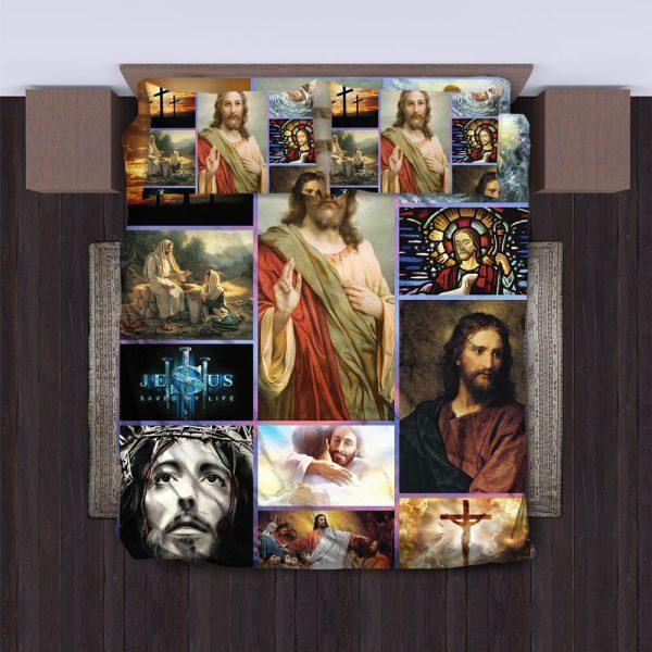 Jesus Saved My Life Quilt Bedding Set – Christian Gift For Believers