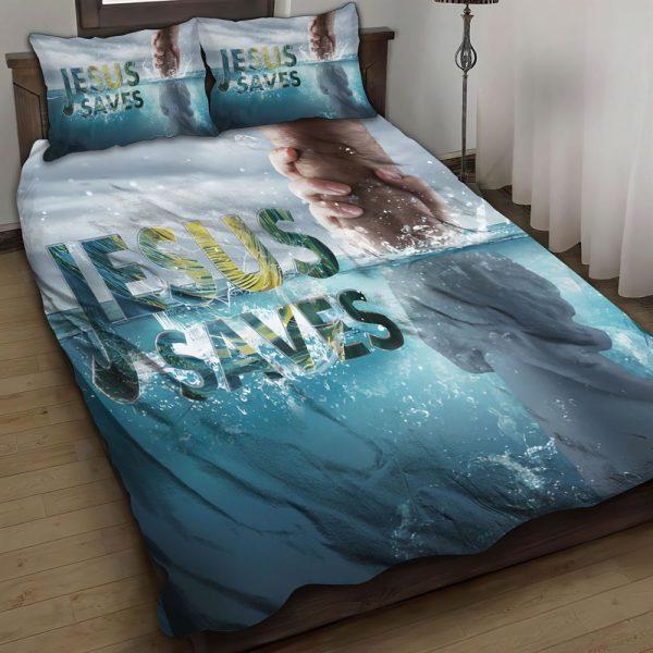 Jesus Saves Christian Quilt Bedding Set – Christian Gift For Believers