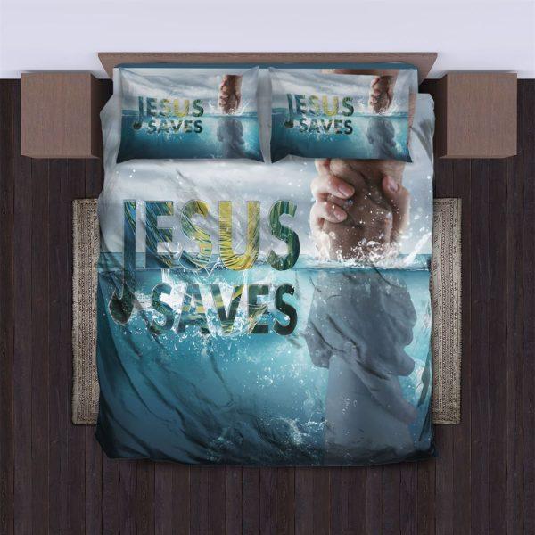 Jesus Saves Christian Quilt Bedding Set – Christian Gift For Believers