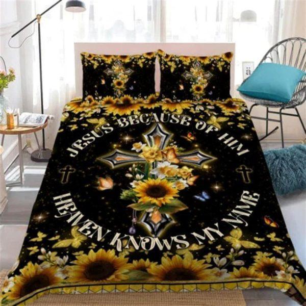 Jesus Sunflower Quilt Bedding Set – Christian Gift For Believers