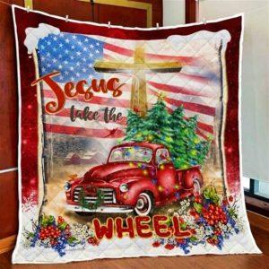 Jesus Take The Wheel Christian Quilt Blanket…