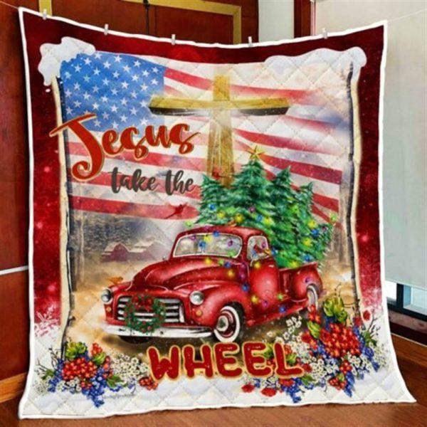 Jesus Take The Wheel Christian Quilt Blanket – Christian Gift For Believers