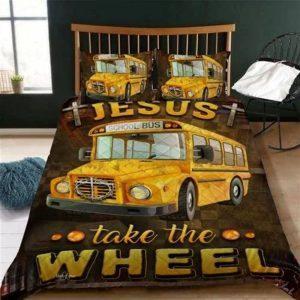 Jesus Take The Wheel School Bus Quilt Bedding Set Christian Gift For Believers 2 qzs4um.jpg