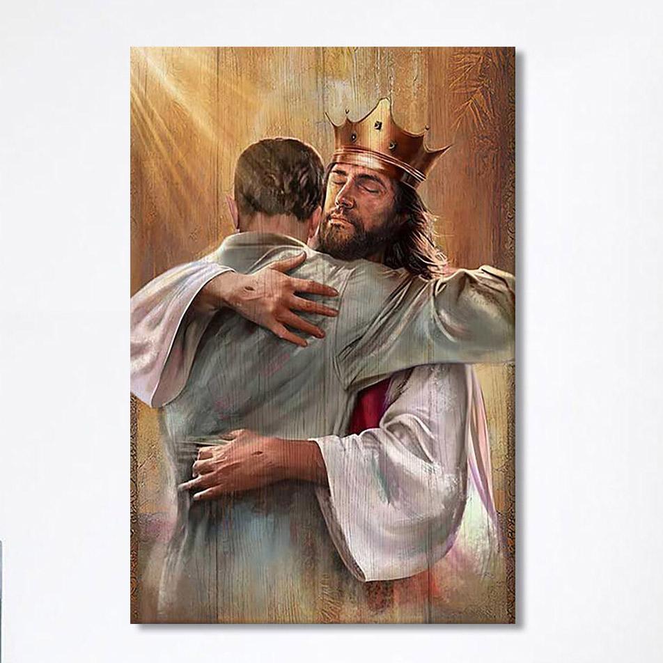 Jesus The King Canvas – A Heartwarming Hug From Jesus Wall Art Canvas – Jesus Portrait Canvas Prints – Christian Wall Art Canvas Jesus The King Canvas – A Heartwarming Hug From Jesus Wall Art Canvas – Jesus Portrait Canvas Prints – Christian Wall Art Canvas