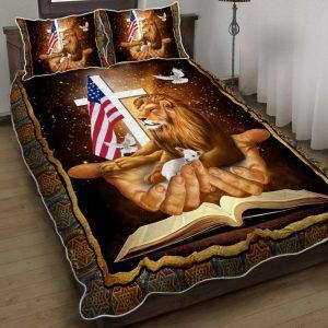 Jesus The Lamb And The Lion Patriot Quilt Bedding Set Christian Gift For Believers 1 xtl7ma.jpg