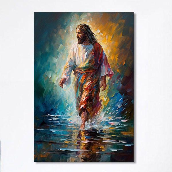 Jesus Walking On The Water 1 Canvas Prints – Jesus Canvas Art – Christian Wall Art Canvas Decor