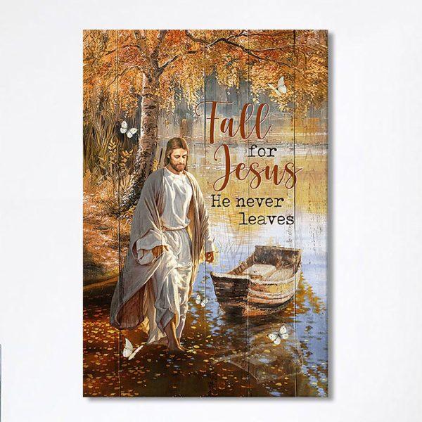 Jesus Walking On The Water Beautiful Lake Wall Art Canvas – Jesus Portrait Canvas Prints – Christian Wall Art Canvas