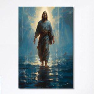 Jesus Walks On The Sea Canvas Prints Jesus Canvas Art Christian Wall Art Canvas Decor fiba0j.jpg