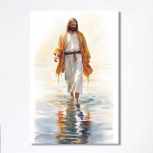 Jesus Walks On The Water Oil Painting Canvas Prints – Jesus Canvas Art – Christian Wall Art Canvas Decor
