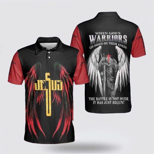 Jesus Warrior Angel Wings Polo Shirts – Gifts For Christian Families