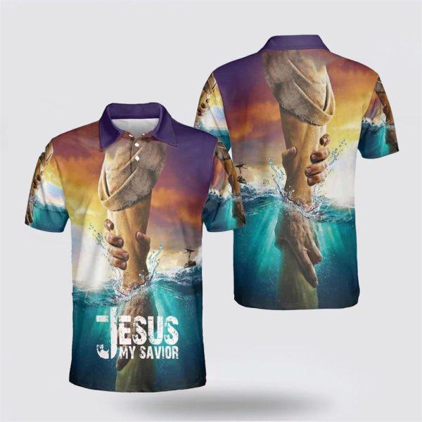 Jesus Water Take My Hand Jesus Is My Savior Jesus Polo Shirts – Gifts For Christian Families