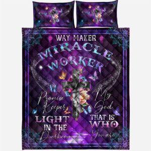 Jesus Way Maker Miracle Worker Promise Keeper Quilt Bedding Set Christian Gift For Believers 2 tia7mm.jpg