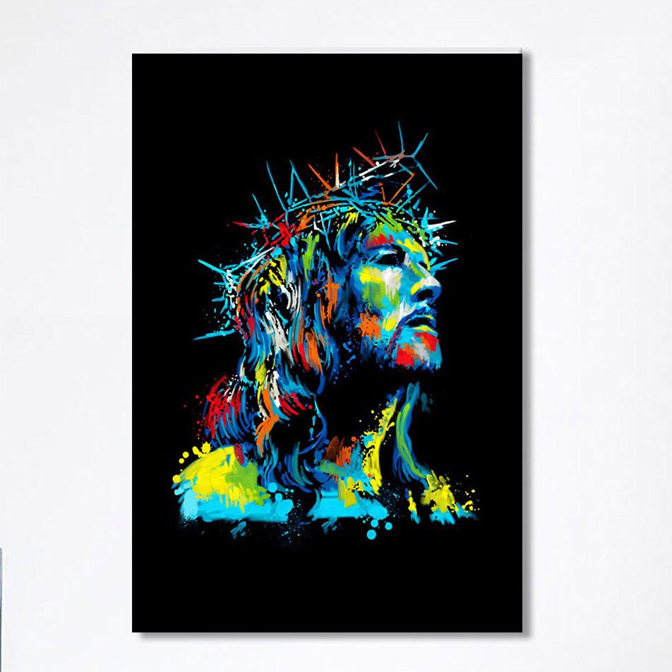 Jesus Wearing Crown Of Thorns Canvas Prints – Jesus Christ Canvas Art – Christian Wall Decor