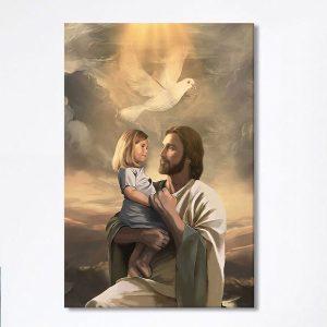 Jesus With Child White Dove Canvas Art Christian Art Bible Verse Wall Art Religious Home Decor e1v8es.jpg
