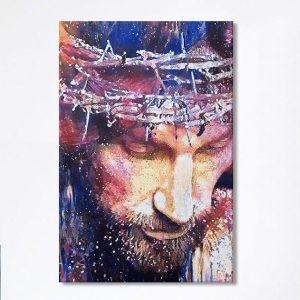 Jesus With Crown Of Thorns Canvas Prints Jesus Christ Canvas Art Christian Wall Decor czzygs.jpg