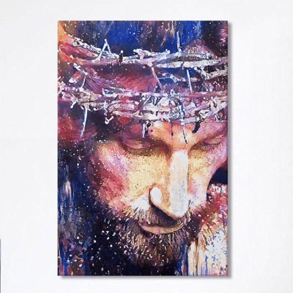 Jesus With Crown Of Thorns Canvas Prints – Jesus Christ Canvas Art – Christian Wall Decor