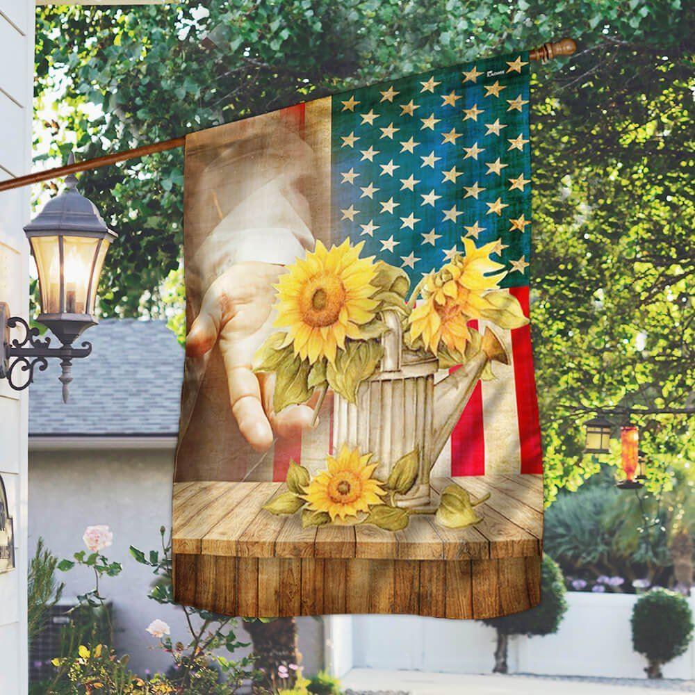 Jesus With Sunflower Flag – Christian Flag Outdoor Decoration