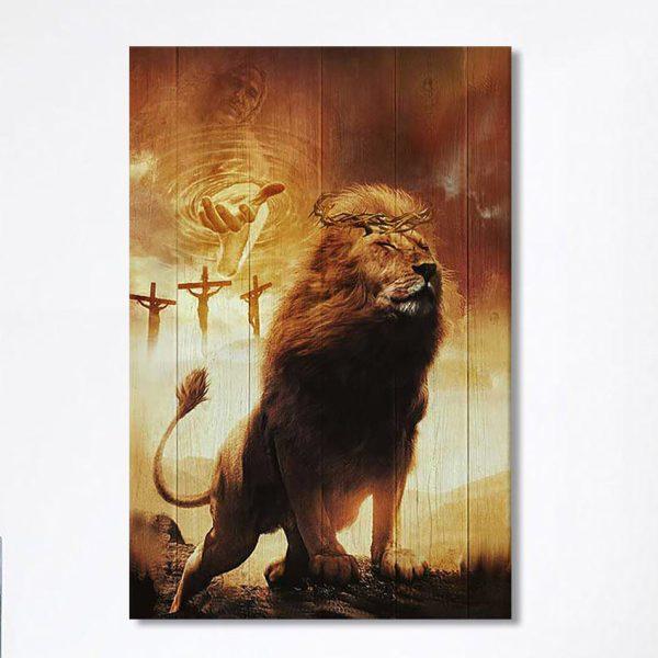 Jesus’s Hand Lion Of Judah Crosses Wall Art Canvas – Jesus Portrait Canvas Prints – Christian Wall Art Canvas