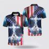 Jeusus Take My Hand American Flag Cross Polo Shirts – Gifts For Christian Families