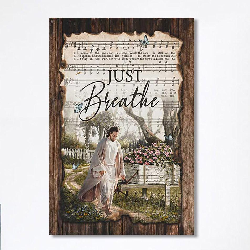 Just Breathe Music Sheet Walking With Jesus Pretty Flower Garden Canvas Wall Art – Christian Canvas Prints – Bible Verse Canvas Art Just Breathe Music Sheet Walking With Jesus Pretty Flower Garden Canvas Wall Art – Christian Canvas Prints – Bible Verse Canvas Art